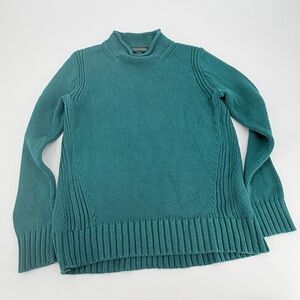 J. Crew Always Roll Neck Green 100% Cotton Retro Sweater Women’s Medium